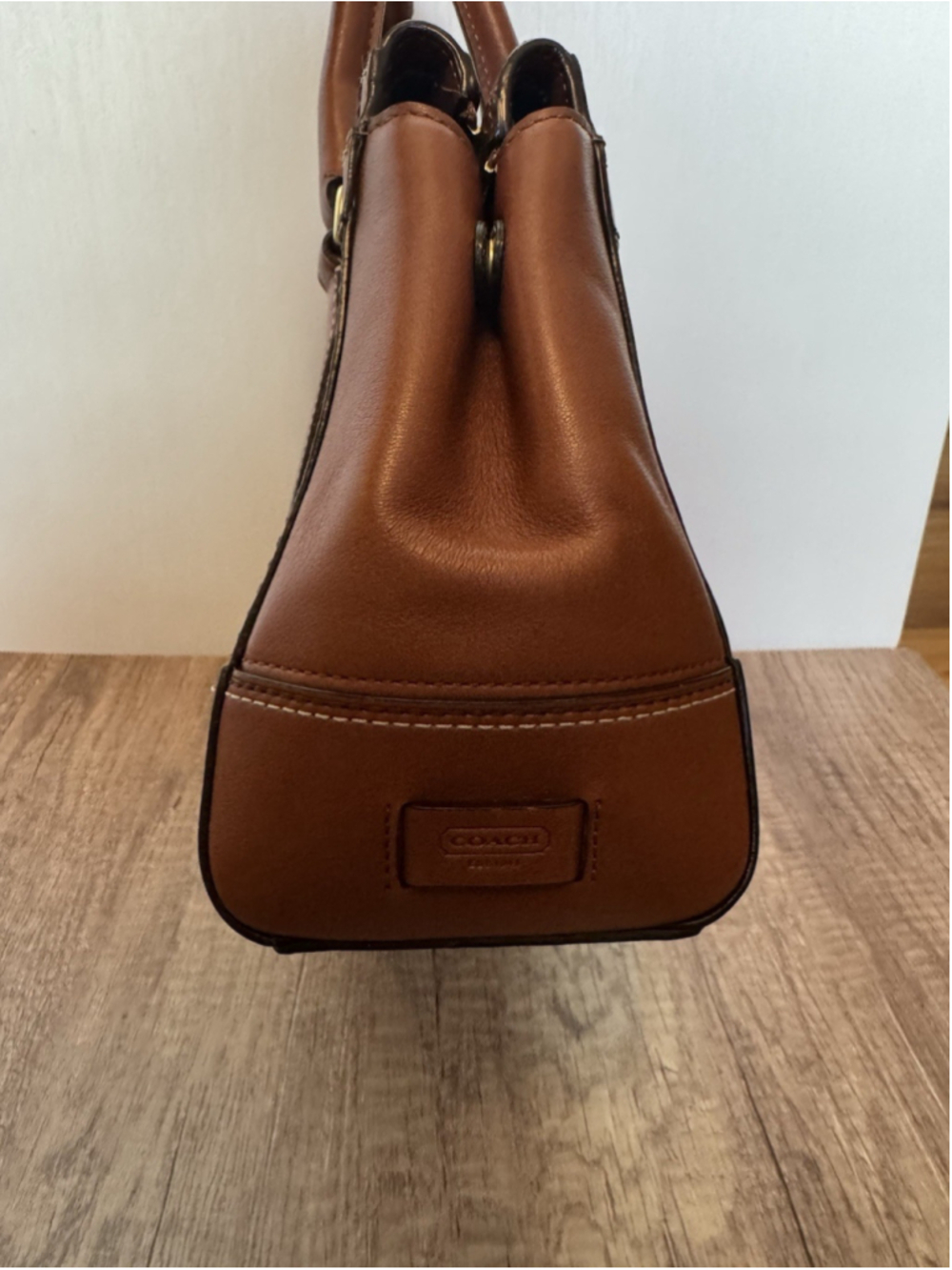 Vintage Coach Hamptons Carryall 11047 Cognac Leather Shoulder Tote Classic - Picture 4 of 16
